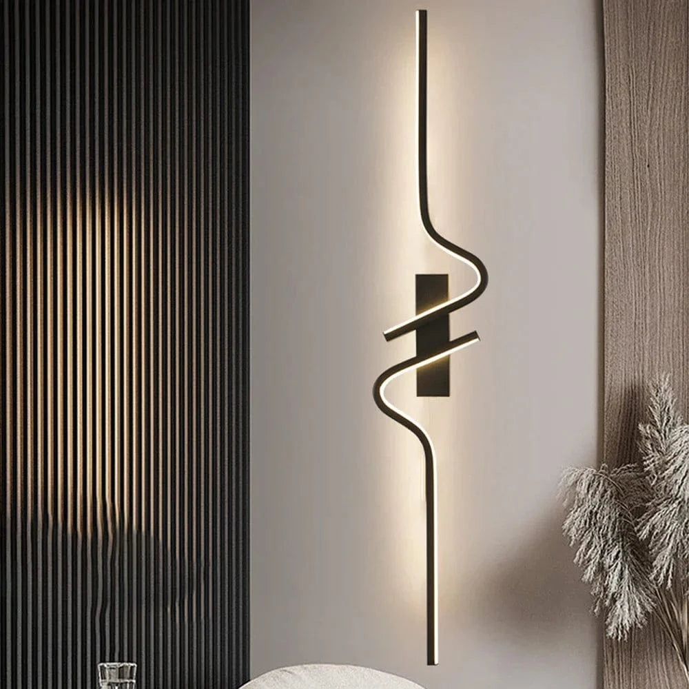 Verthara Modern LED Wall Lamp - Adjustable Black Aluminum Mirror Wall Sconce Lighting for Living Room and Bedroom Cool Light / 80cm Right