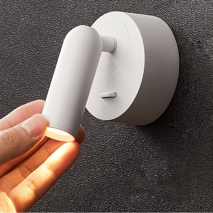 Verthara Modern LED Wall Lamp with 350º Rotation – Space-Saving Wall Sconce Light for Bedroom and Study, Warm White 3W Lighting