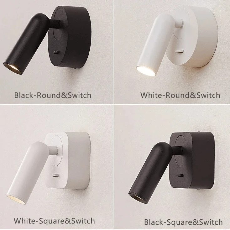 Verthara Modern LED Wall Lamp with 350º Rotation – Space-Saving Wall Sconce Light for Bedroom and Study, Warm White 3W Lighting