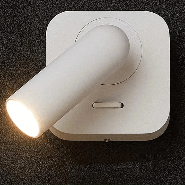 Verthara Modern LED Wall Lamp with 350º Rotation – Space-Saving Wall Sconce Light for Bedroom and Study, Warm White 3W Lighting