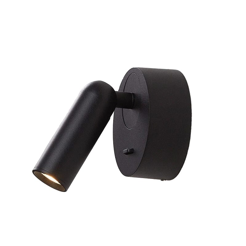 Verthara Modern LED Wall Lamp with 350º Rotation – Space-Saving Wall Sconce Light for Bedroom and Study, Warm White 3W Lighting Round Black