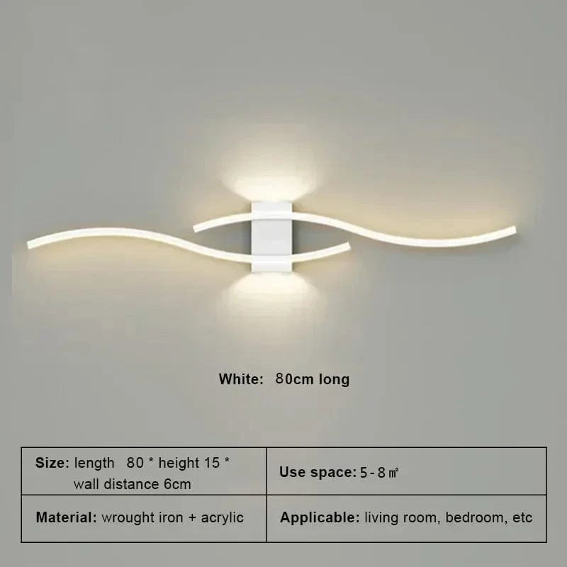 Verthara Modern LED Wall Lamp with Remote Control – Adjustable Length and Color for Indoor Wall Lighting and Sconce Use White 80cm / Warm White No RC