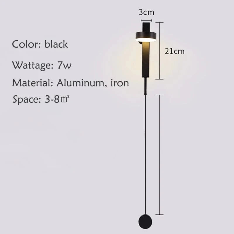 Verthara Modern LED Wall Lamps Rotatable Wall Sconce Black / warm white / LED 7w