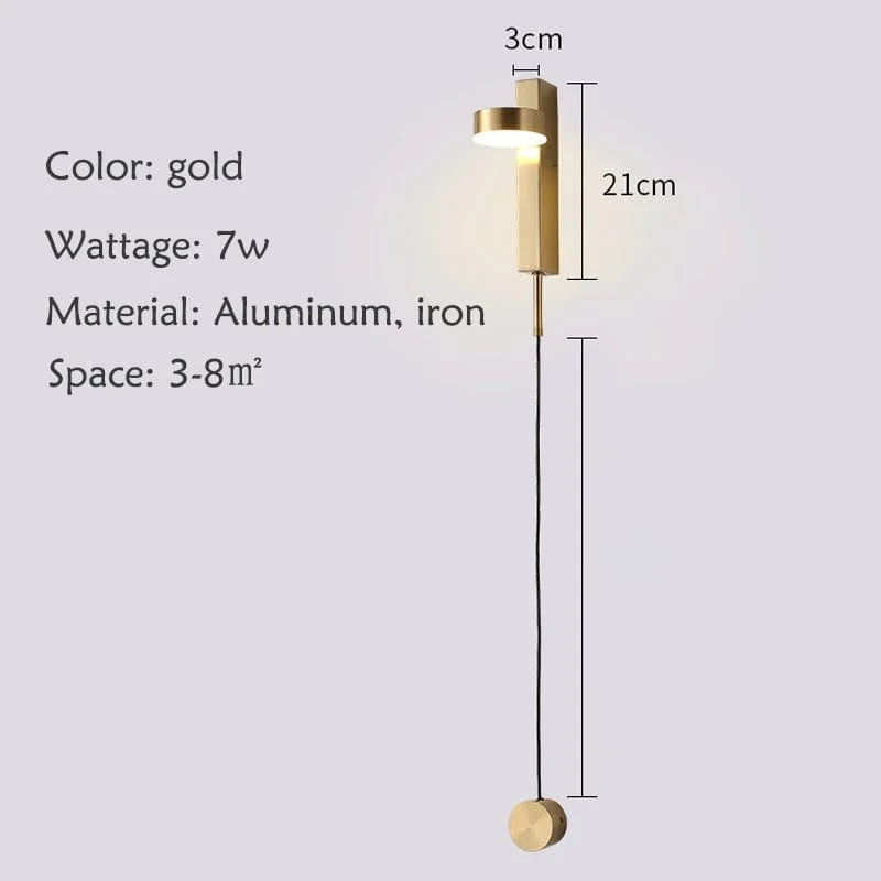 Verthara Modern LED Wall Lamps Rotatable Wall Sconce Gold / warm white / LED 7w