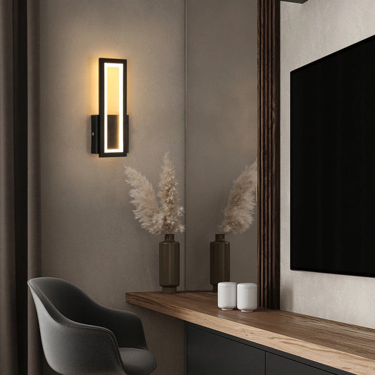 Verthara Modern LED Wall Light - Surface Mounted - Acrylic - Warm White 3000K - Indoor - Black Finish - Energy Efficient