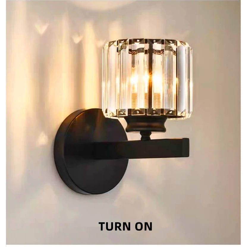 Verthara Modern LED Wall Light With Crystal Accents - Metal Construction - Adjustable Brightness - Nordic Style - Ideal For Living Room - Bedroom - Hallway