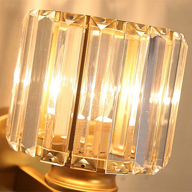 Verthara Modern LED Wall Light With Crystal Accents - Metal Construction - Adjustable Brightness - Nordic Style - Ideal For Living Room - Bedroom - Hallway