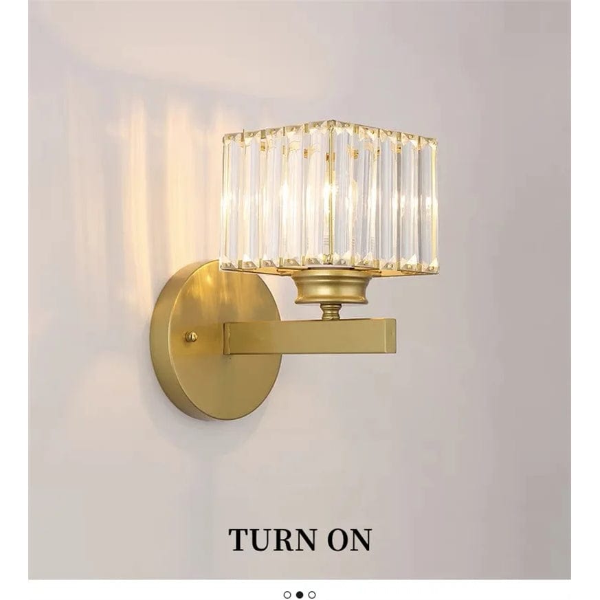 Verthara Modern LED Wall Light With Crystal Accents - Metal Construction - Adjustable Brightness - Nordic Style - Ideal For Living Room - Bedroom - Hallway