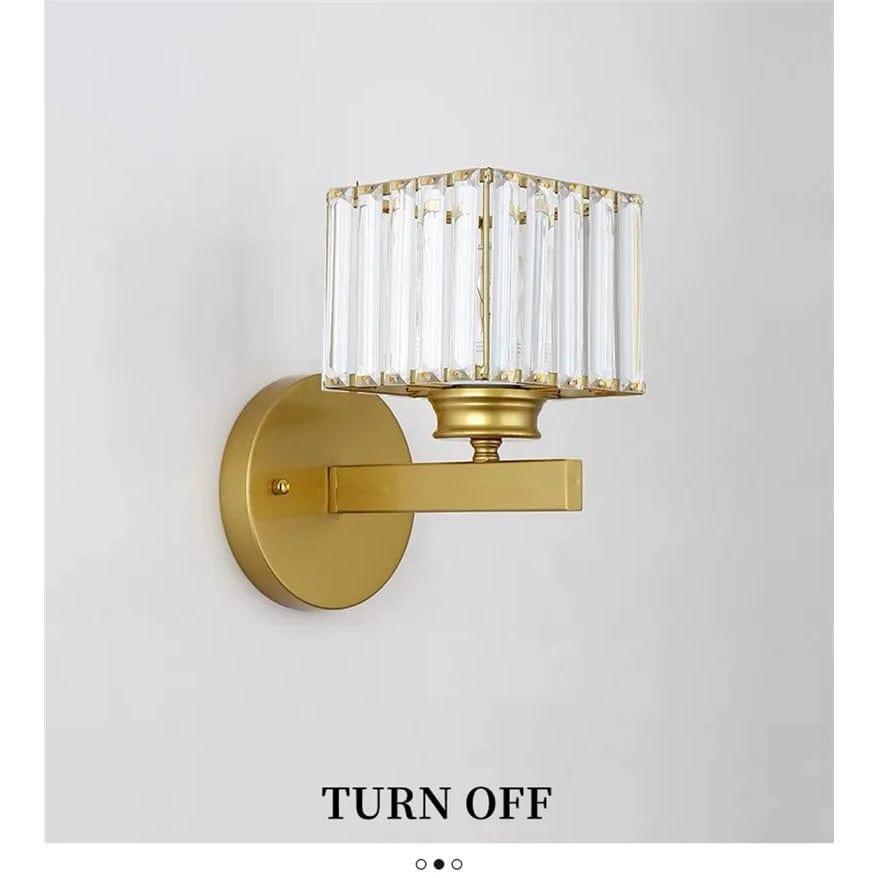 Verthara Modern LED Wall Light With Crystal Accents - Metal Construction - Adjustable Brightness - Nordic Style - Ideal For Living Room - Bedroom - Hallway