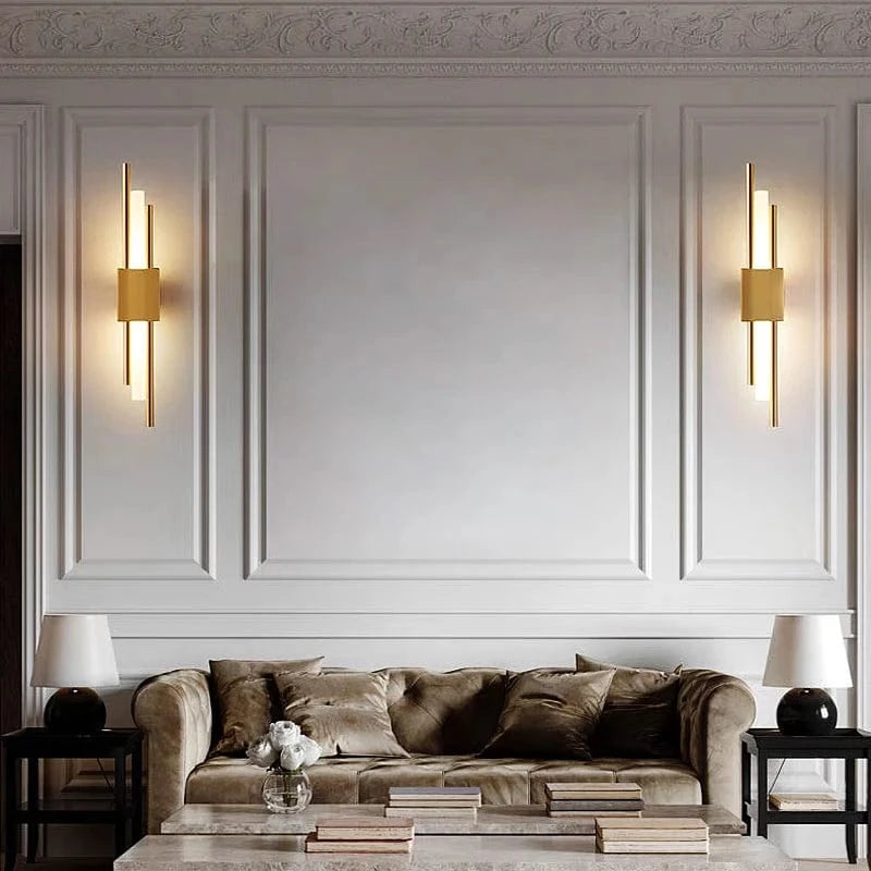 Verthara Modern LED Wall Light With USB Charging - Dimmable - Adjustable Warm Light - Acrylic Shade - Indoor Use - Gold Finish