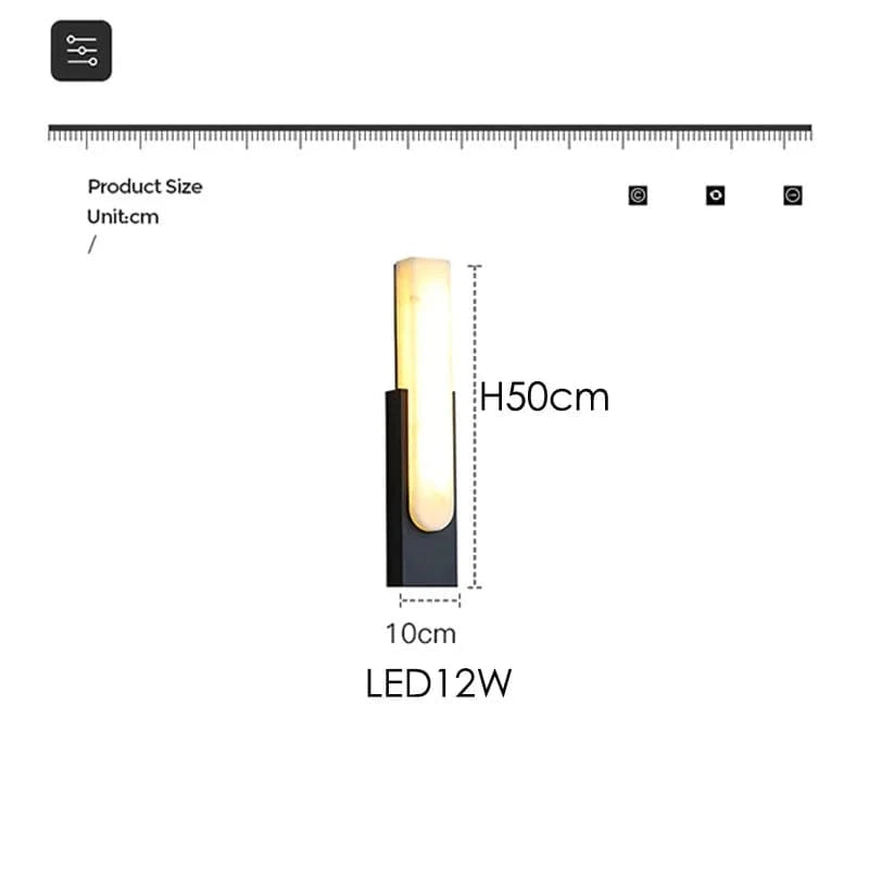 Verthara Modern LED Wall Sconce - 19.6 Marble Wall Light for Living Room and Hallway Indoor Lighting