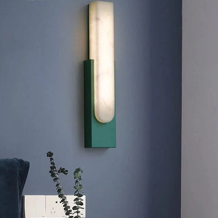 Verthara Modern LED Wall Sconce - 19.6 Marble Wall Light for Living Room and Hallway Indoor Lighting