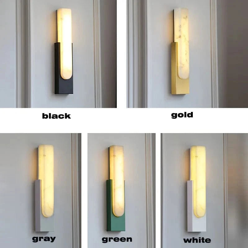 Verthara Modern LED Wall Sconce - 19.6 Marble Wall Light for Living Room and Hallway Indoor Lighting