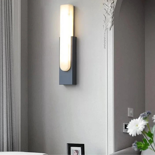 Verthara Modern LED Wall Sconce - 19.6 Marble Wall Light for Living Room and Hallway Indoor Lighting