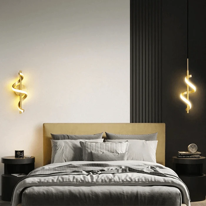 Verthara Modern LED Wall Sconce in Gold Copper with Adjustable Arm – Stylish Wall Lamp for Bedroom and Living Room Lighting