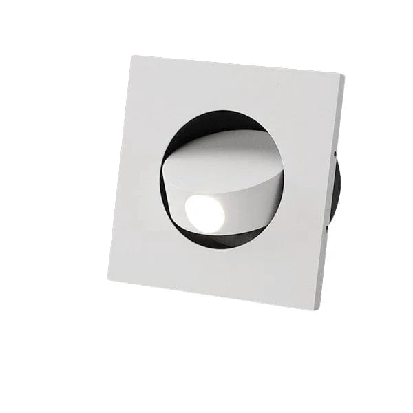 Verthara Modern LED Wall Sconce with 350º Rotation – 3W Recessed Wall Lamp for Bedroom and Stair Lighting, Warm White and Natural White Options White Square / Warm White (2700-3500K)