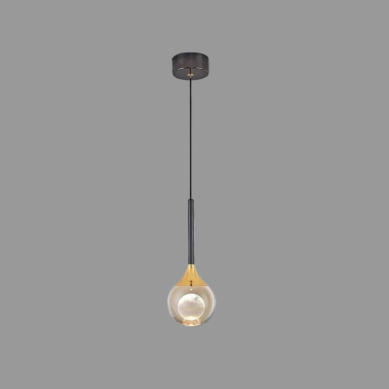 Verthara Modern Luxury Glass Pendant Lamp with Tri-Color Temperature – Elegant Indoor Hanging Lighting for Restaurants and Bars Black gold / Tricolor