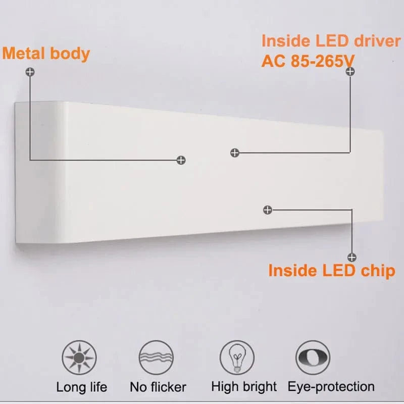 Verthara Modern Minimalist LED Wall Lamp – 6W Aluminum Wall Sconce for Living Room and Bedroom Illumination