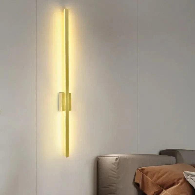 Verthara Modern Minimalist LED Wall Sconce Lighting - Energy Efficient Wall Lamp for Bedroom and Living Room Indoor Use Gold / 60CM