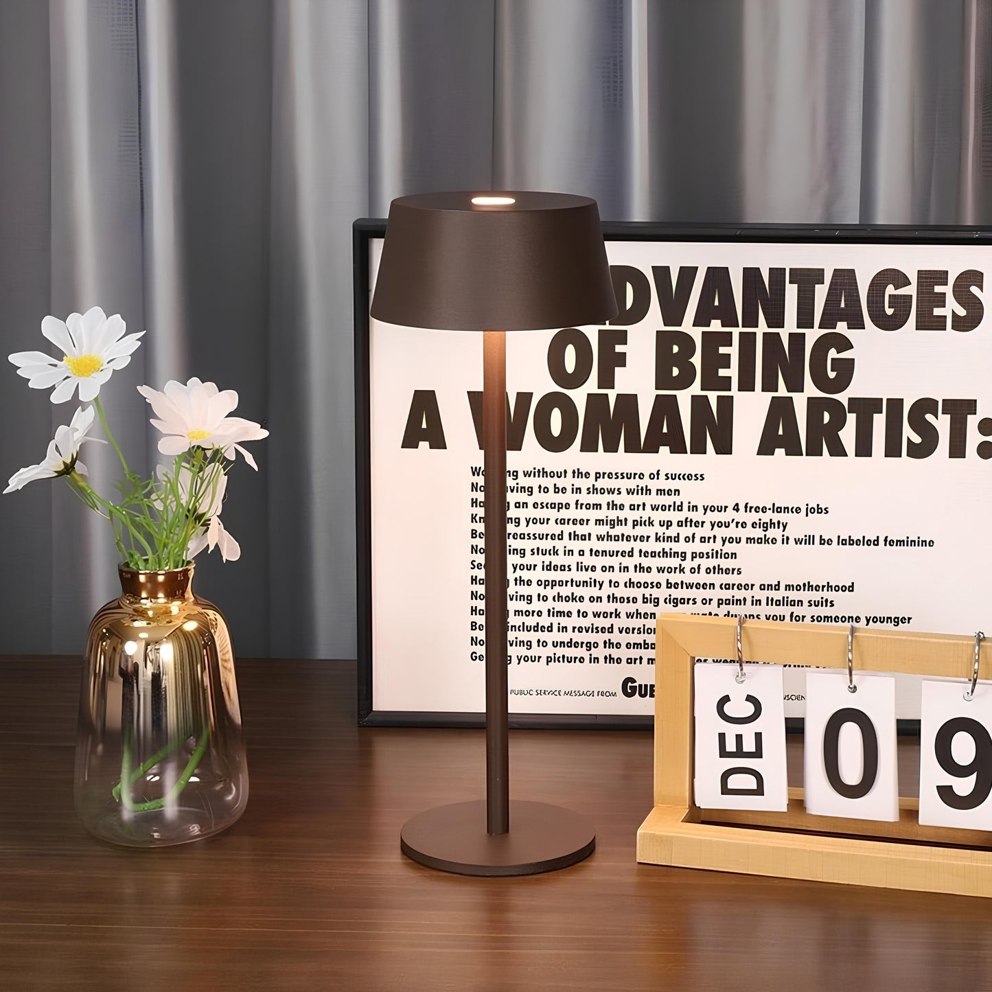 Verthara Modern Minimalist Rechargeable Table Lamp Brown