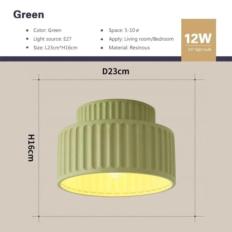 Verthara Modern Nordic Flush Mount Ceiling Light Fixture – LED Ceiling Light for Living Room, Bedroom, and Hallway, 15 Diameter green / No light bulb