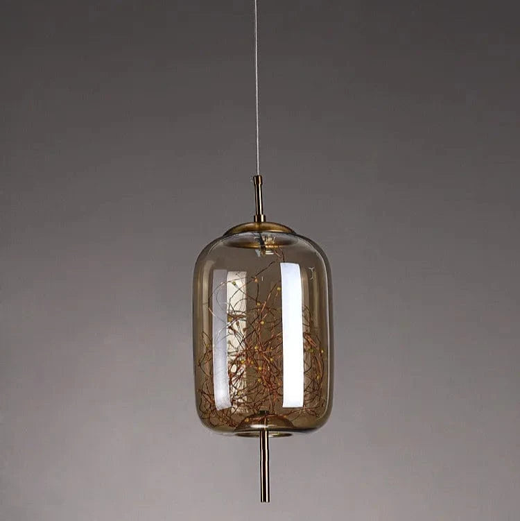 Verthara Modern Nordic Glass Chandelier Light – Long Line Starry Art Fixture for Bedroom, Hotel, and Bar Decor A-Smoky Grey / Cold White