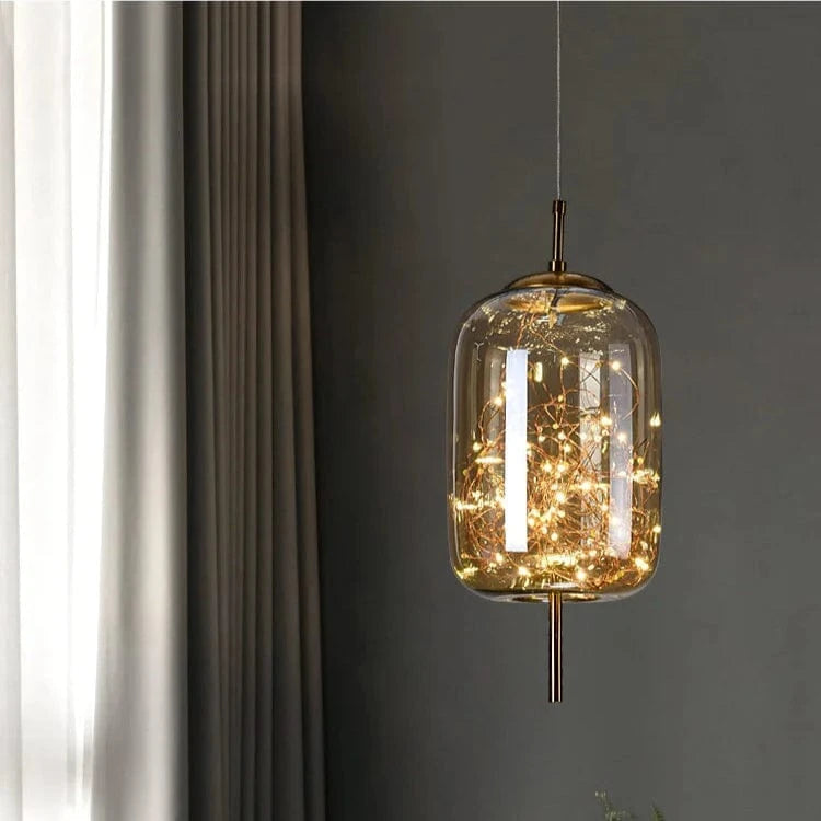 Verthara Modern Nordic Glass Chandelier Light – Long Line Starry Art Fixture for Bedroom, Hotel, and Bar Decor