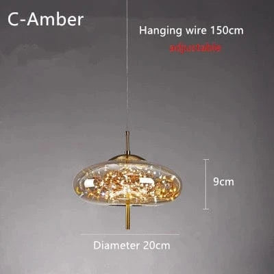 Verthara Modern Nordic Glass Chandelier Light – Long Line Starry Art Fixture for Bedroom, Hotel, and Bar Decor