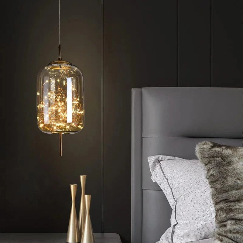 Verthara Modern Nordic Glass Chandelier Light – Long Line Starry Art Fixture for Bedroom, Hotel, and Bar Decor