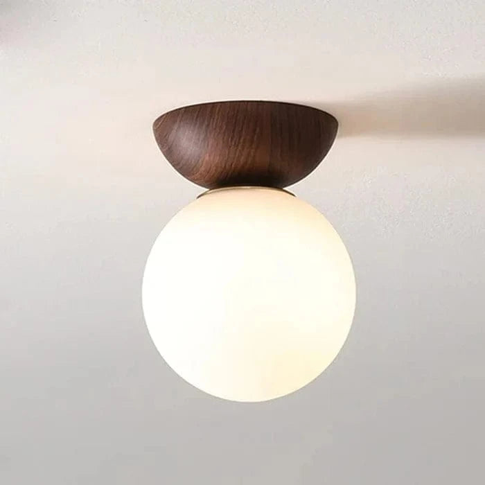 Verthara Modern Nordic LED Flush Mount Ceiling Light Fixture in Iron and Glass for Dining Room, Bedroom, Living Room Brown