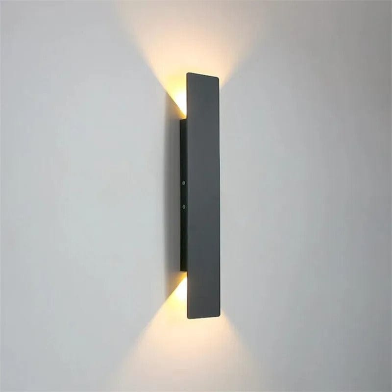 Verthara Modern Outdoor LED Wall Light - Wall-Mounted - Up/Down Lighting - IP65 Waterproof - Aluminium - Black/White Finish Black Lamp Body / Warm White / 2W  9.8CM