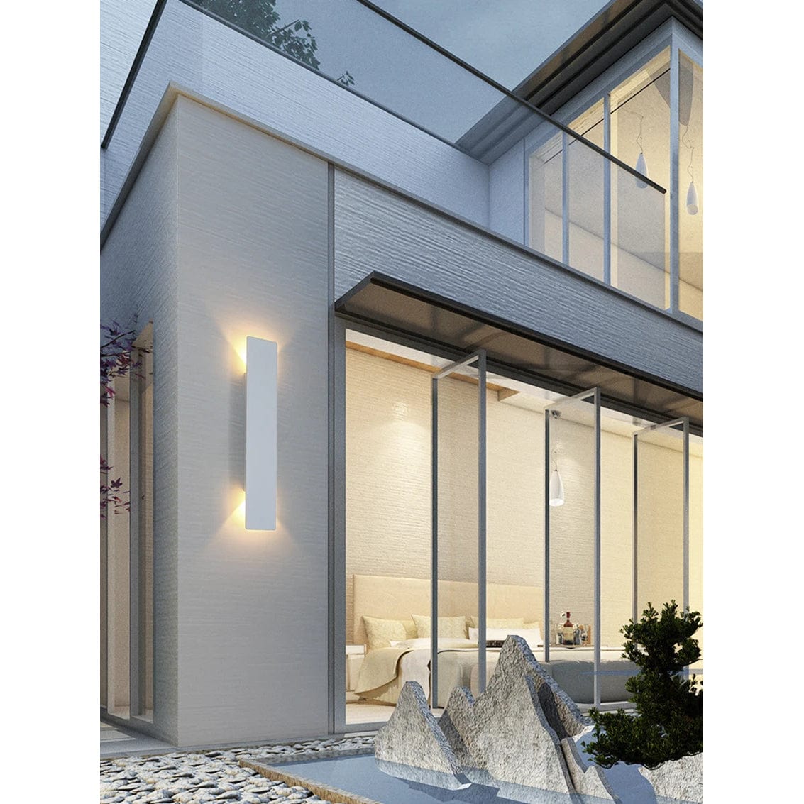 Verthara Modern Outdoor LED Wall Light - Wall-Mounted - Up/Down Lighting - IP65 Waterproof - Aluminium - Black/White Finish