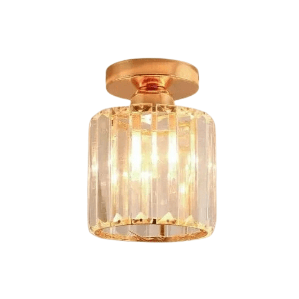 Verthara Modern Pendant Ceiling Light - Retro Style - E27 Base - Metal/Glass Shade - Black/Gold Finish - Ideal For Home Foyer/Kitchen Round Golden