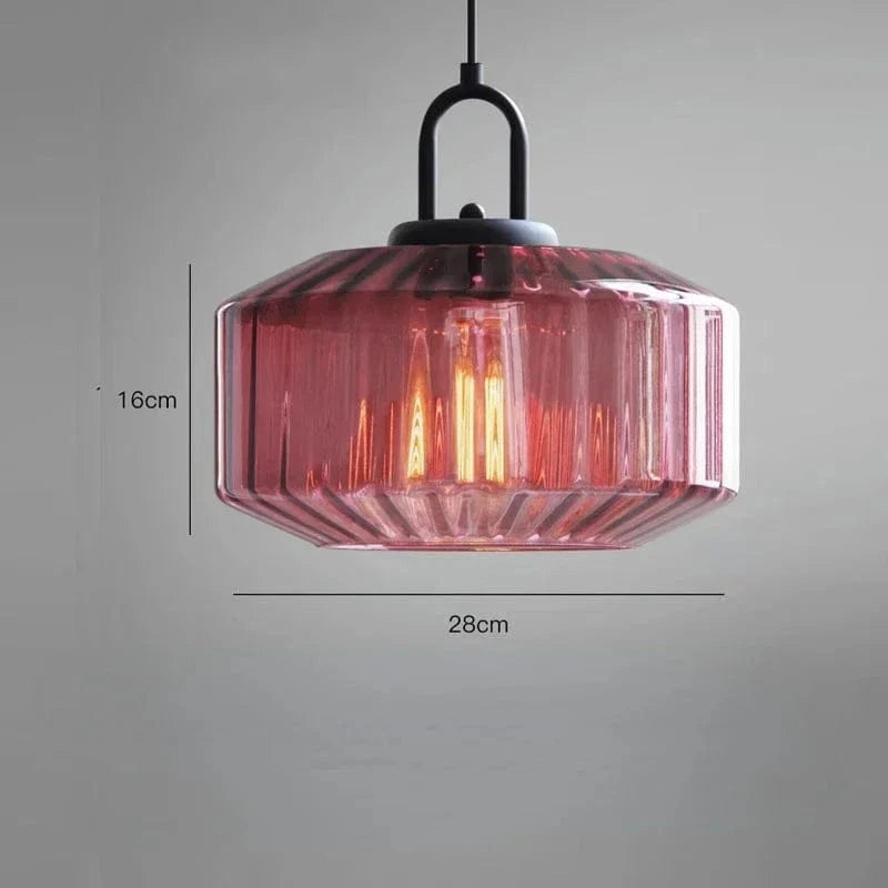 Verthara Modern Red Glass Pendant Light – Stylish Hanging Fixture for Bedroom and Dining Room Decor