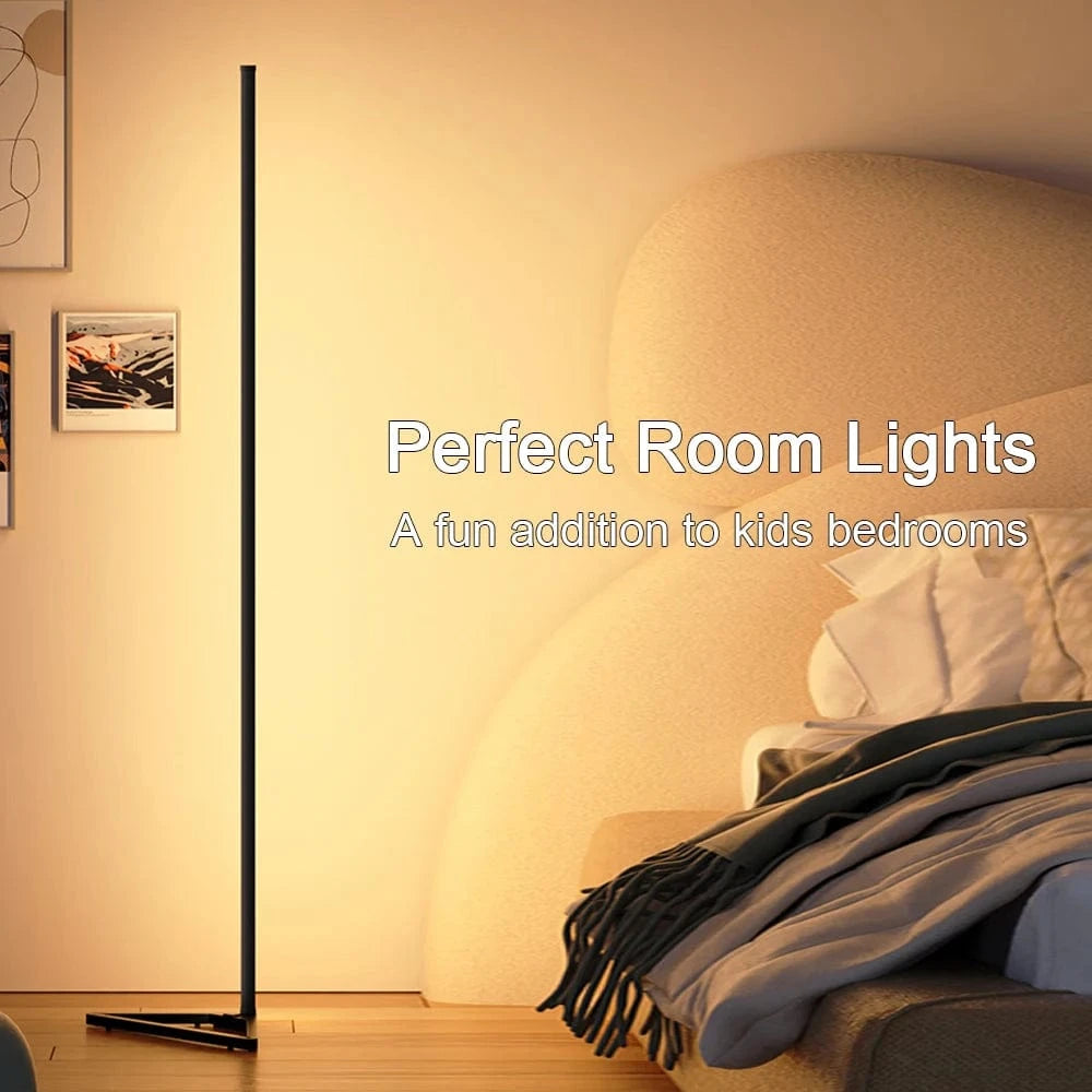 Verthara Modern RGB LED Floor Lamp with Dimmable Mood Lighting – 140cm Standing Lamp for Living Room and Bedroom