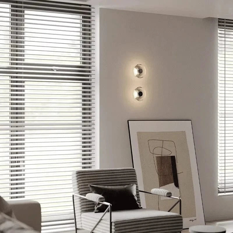 Verthara Modern Round Crystal LED Bedside Lamp – Minimalist Chrome Nightstand and Table Lamp for Bedroom and Living Room