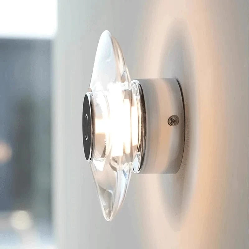 Verthara Modern Round Crystal LED Bedside Lamp – Minimalist Chrome Nightstand and Table Lamp for Bedroom and Living Room