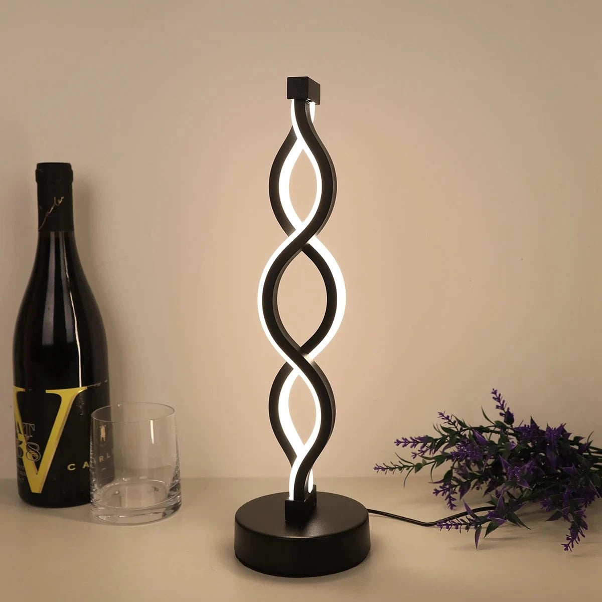 Verthara Modern Seaweed LED Table Lamp Black