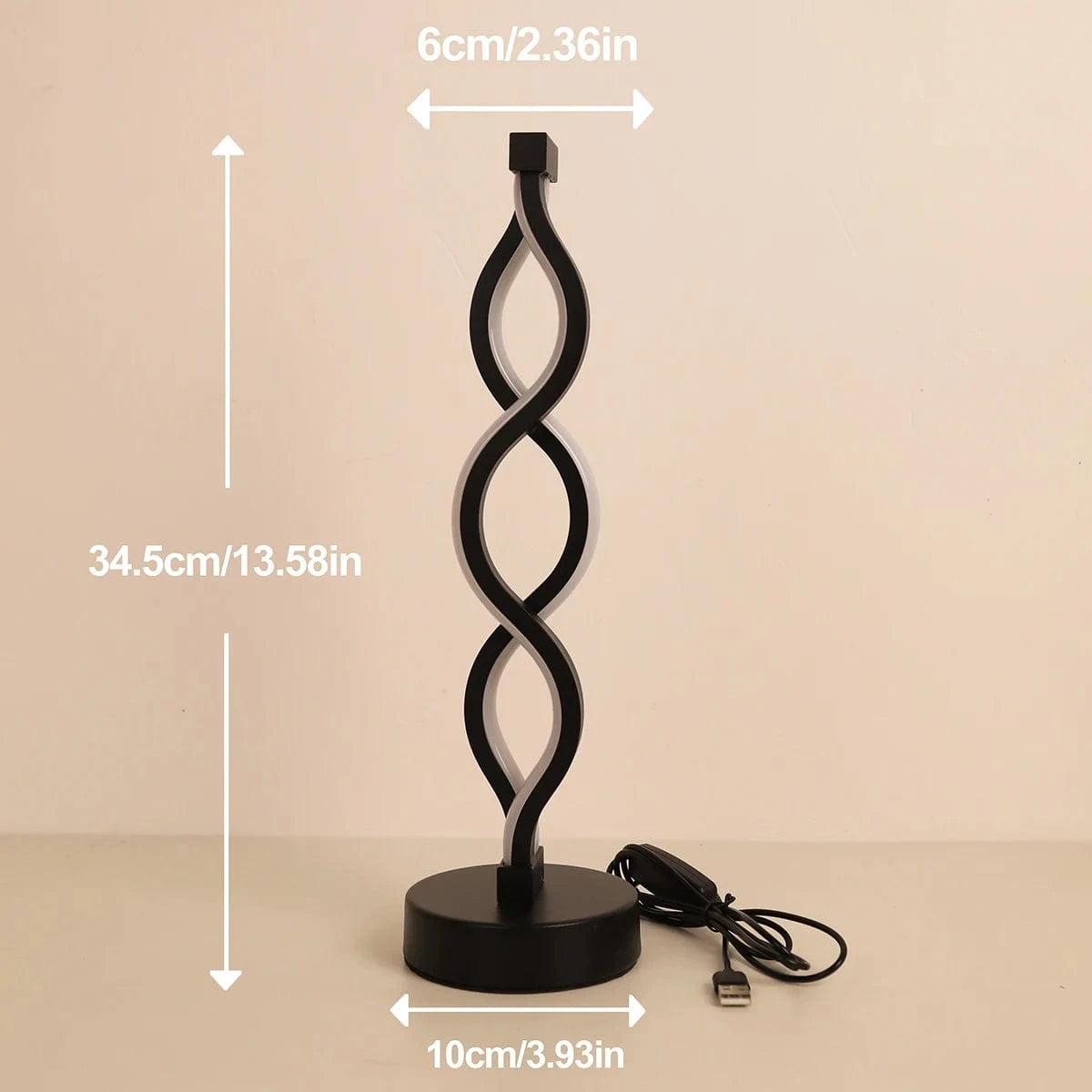 Verthara Modern Seaweed LED Table Lamp Black