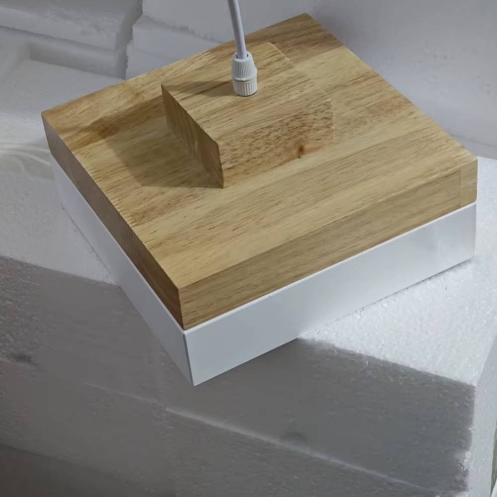 Verthara Modern Single-Head Chandelier Light in Wrought Iron and Solid Wood – Elegant Nordic Design for Restaurants and Cafes