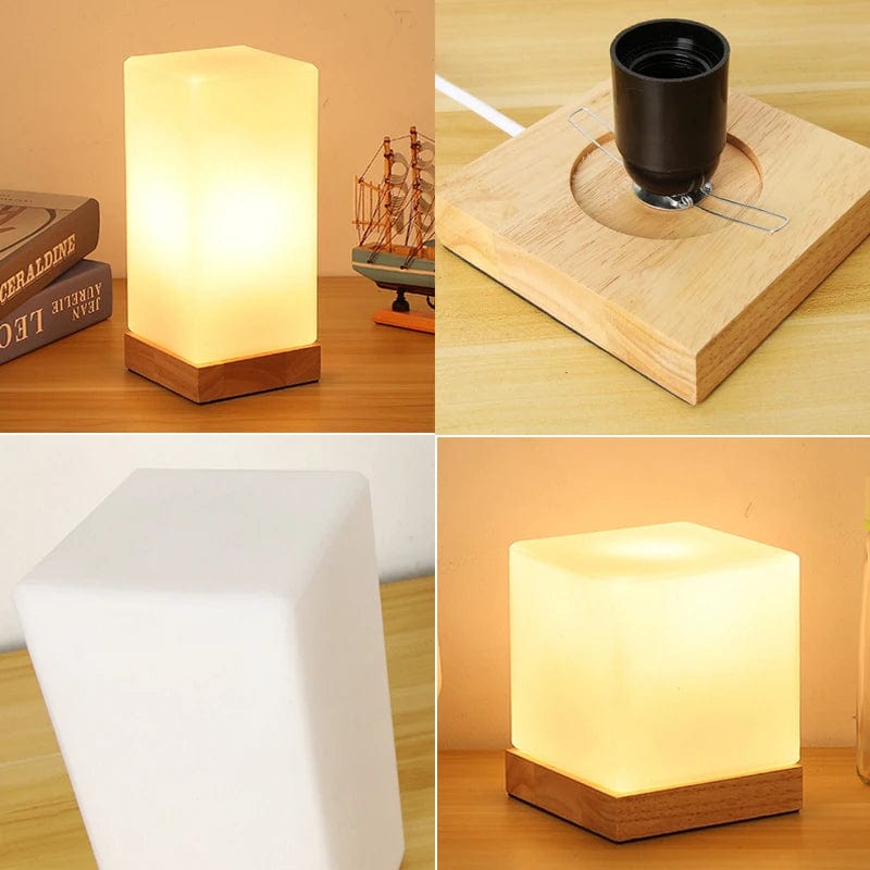 Verthara Modern Solid Wood Table Lamp – E27 Socket – Warm White – Elegant Design - Ideal For Bedrooms - Living Room - Bedside Lamps