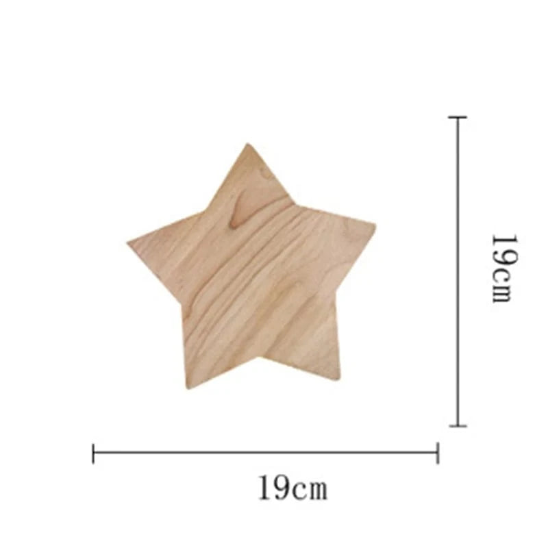 Verthara Modern Star-Shaped Wall Lamp in Solid Wood and Iron for Living Room and Bedroom – E27 Wall Lights Indoor Sconces