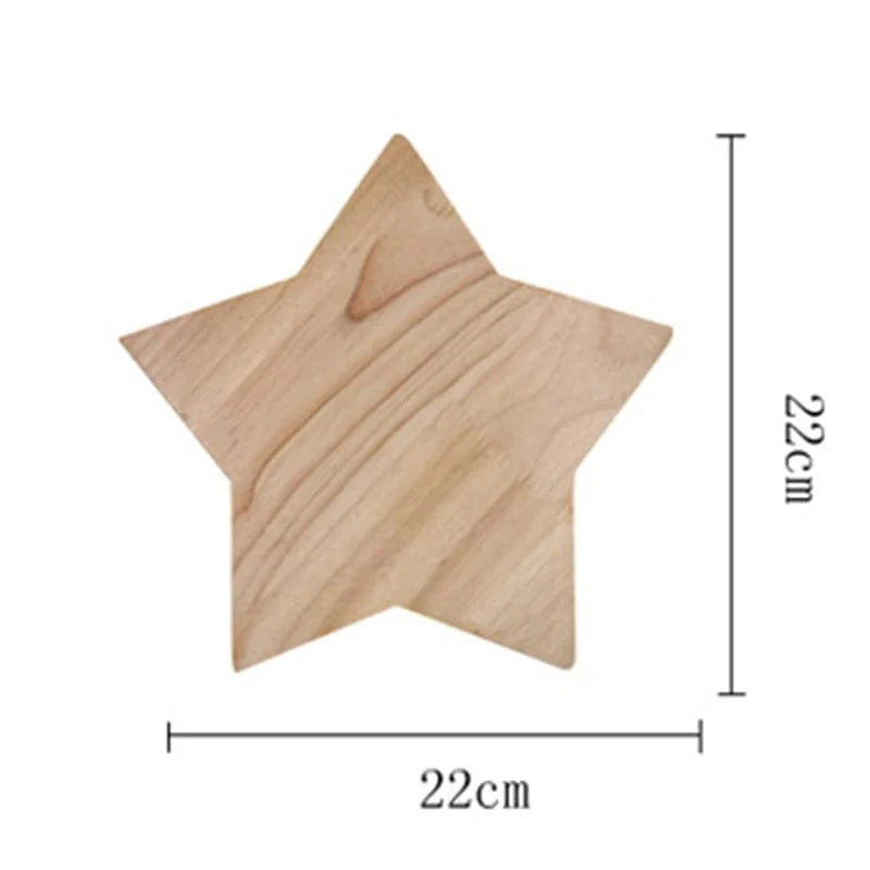 Verthara Modern Star-Shaped Wall Lamp in Solid Wood and Iron for Living Room and Bedroom – E27 Wall Lights Indoor Sconces