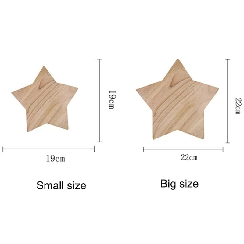 Verthara Modern Star-Shaped Wall Lamp in Solid Wood and Iron for Living Room and Bedroom – E27 Wall Lights Indoor Sconces