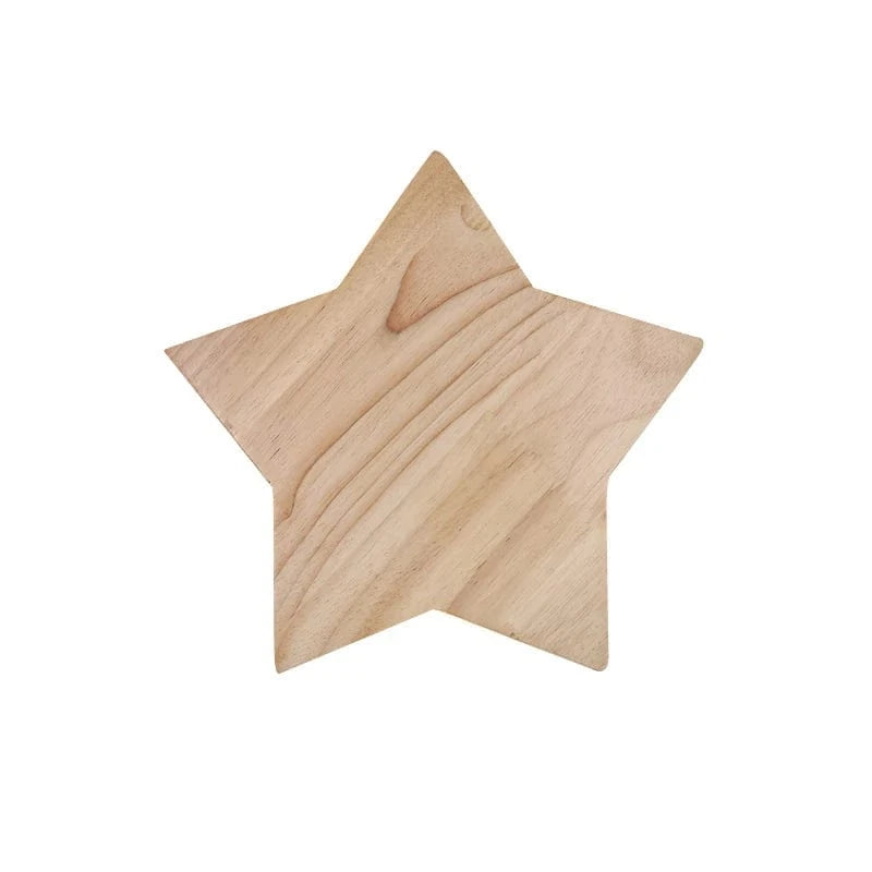 Verthara Modern Star-Shaped Wall Lamp in Solid Wood and Iron for Living Room and Bedroom – E27 Wall Lights Indoor Sconces 22 x 22 cm