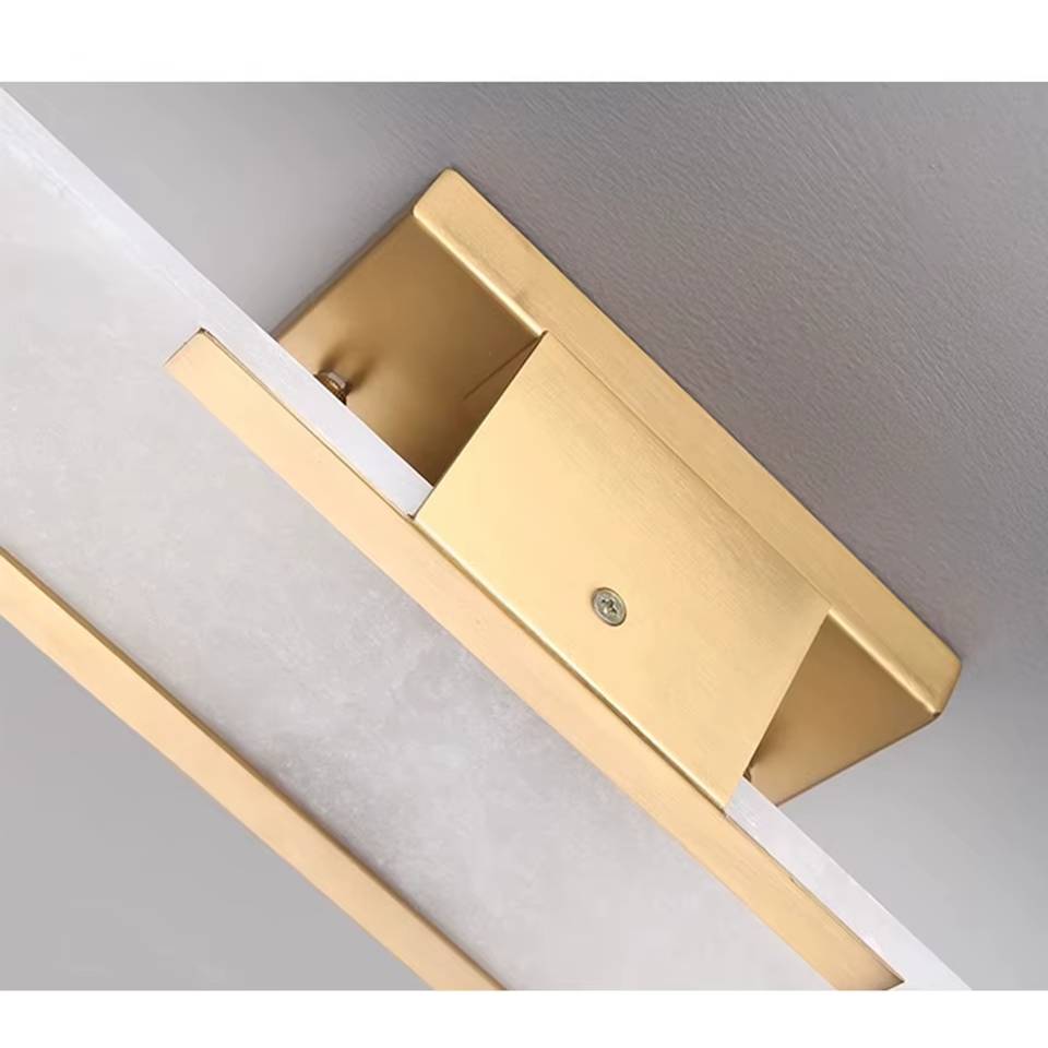 Verthara Modern Stone Wall Lamp in Black Gold Finish – G4 Socket Wall Light for Bedroom and Living Room Decor