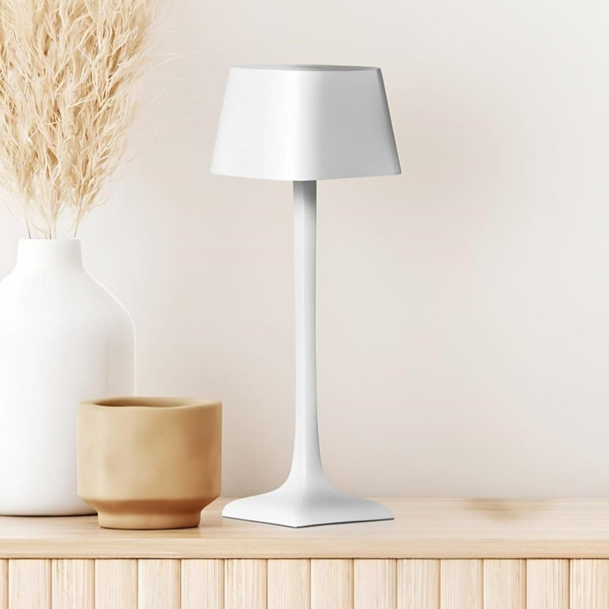 Verthara Modern Touch-Control LED Rechargeable Table Lamp White