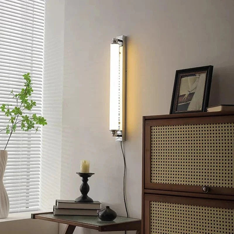 Verthara Modern Wall Sconce Lighting for Bedroom and Living Room – Stylish Wall Lamp with Metal and Glass Design