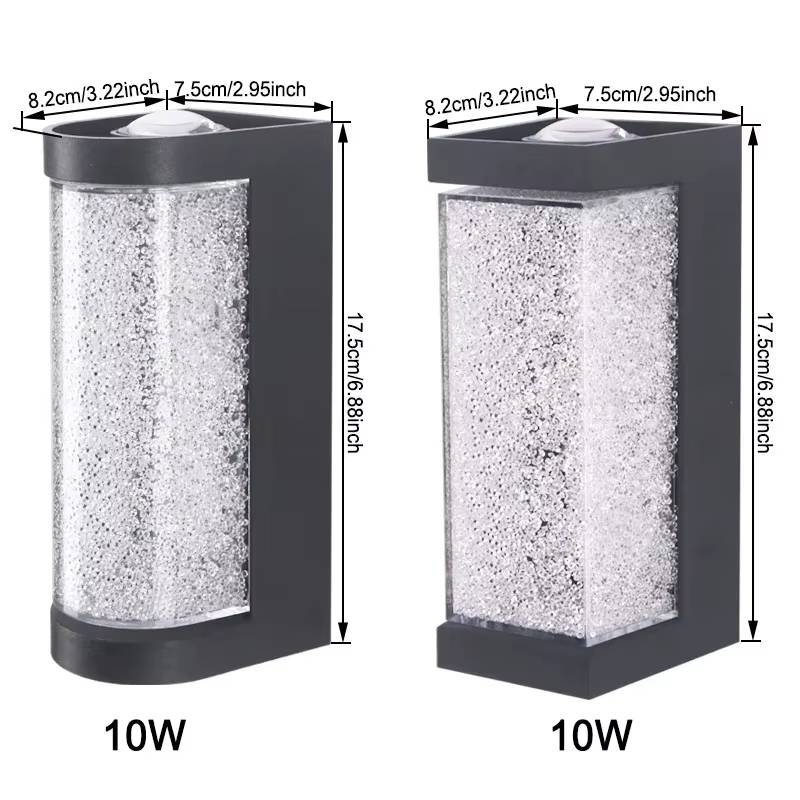 Verthara Modern Waterproof Crystal LED Wall Lamp - Stylish Outdoor Wall Lights for Indoor and Outdoor Use, Versatile Wall Sconce Lighting