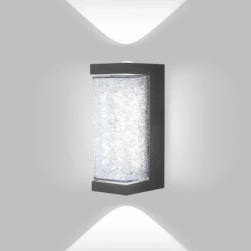 Verthara Modern Waterproof Crystal LED Wall Lamp - Stylish Outdoor Wall Lights for Indoor and Outdoor Use, Versatile Wall Sconce Lighting Square-6500K